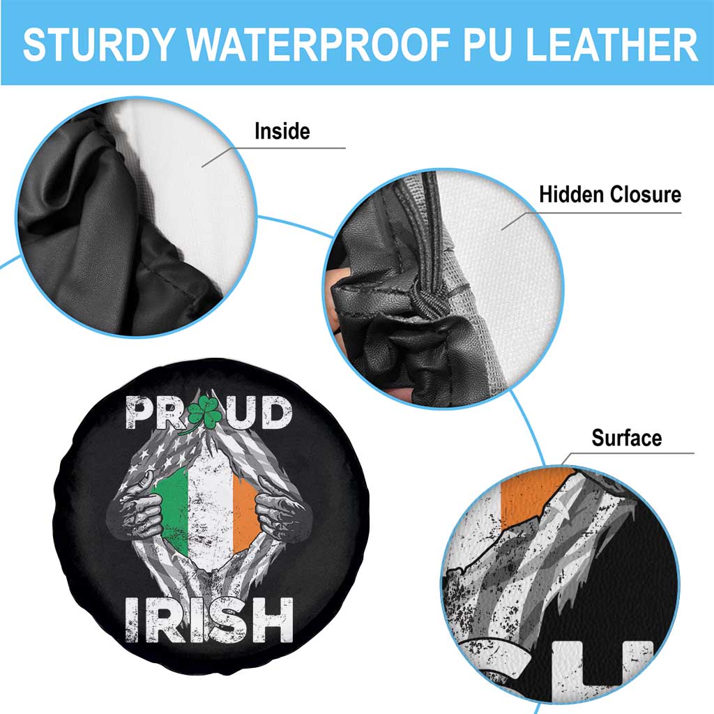 Proud Irish St Patricks Day Spare Tire Cover Half American Half Ireland Flag TS02 Print Your Wear