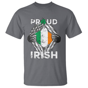 Proud Irish St. Patricks Day T Shirt Half American Half Ireland Flag TS02 Charcoal Printyourwear