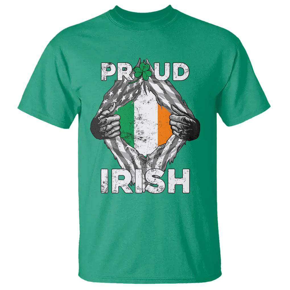Proud Irish St. Patricks Day T Shirt Half American Half Ireland Flag TS02 Irish Green Printyourwear