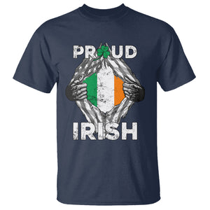 Proud Irish St. Patricks Day T Shirt Half American Half Ireland Flag TS02 Navy Printyourwear