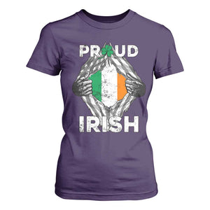 Proud Irish St Patricks Day T Shirt For Women Half American Half Ireland Flag TS02 Purple Print Your Wear