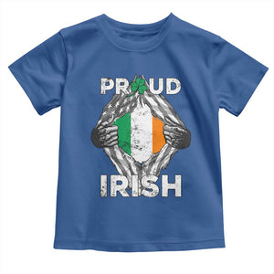 Proud Irish St Patricks Day Toddler T Shirt Half American Half Ireland Flag TS02 Royal Blue Print Your Wear