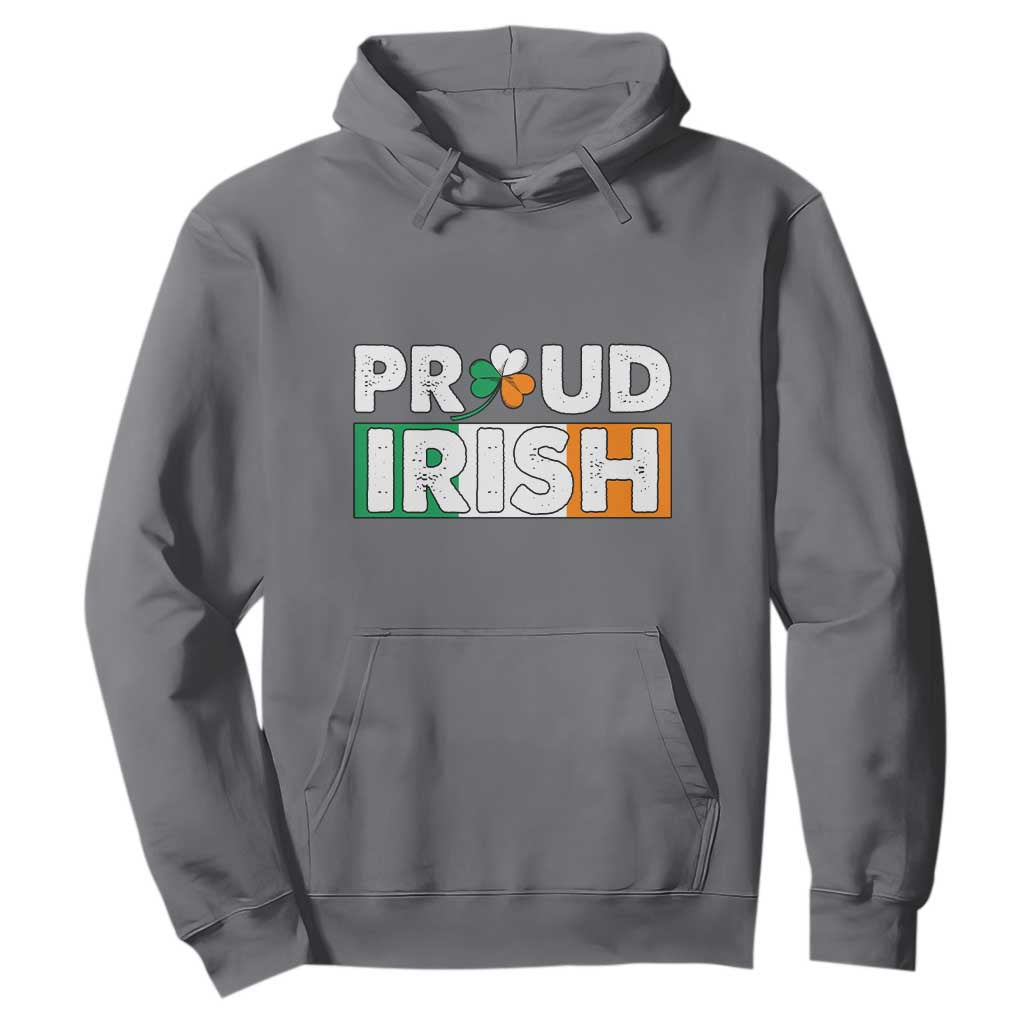 Proud Irish St. Patricks Day Hoodie Shamrock Lucky Charm Ireland Flag TS02 Charcoal Printyourwear