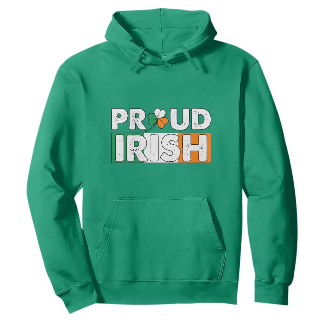 Proud Irish St. Patricks Day Hoodie Shamrock Lucky Charm Ireland Flag TS02 Irish Green Printyourwear