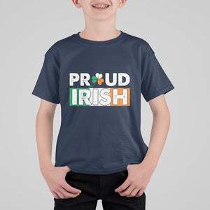 Proud Irish St. Patricks Day T Shirt For Kid Shamrock Lucky Charm Ireland Flag TS02 Navy Printyourwear