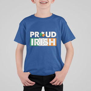 Proud Irish St. Patricks Day T Shirt For Kid Shamrock Lucky Charm Ireland Flag TS02 Royal Blue Printyourwear