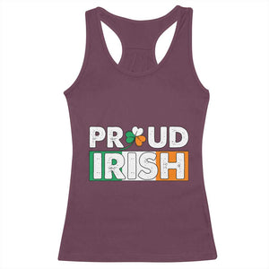 Proud Irish St Patricks Day Racerback Tank Top Shamrock Lucky Charm Ireland Flag TS02 Maroon Print Your Wear