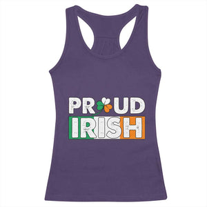 Proud Irish St Patricks Day Racerback Tank Top Shamrock Lucky Charm Ireland Flag TS02 Purple Print Your Wear