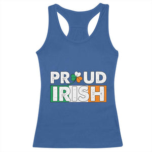 Proud Irish St Patricks Day Racerback Tank Top Shamrock Lucky Charm Ireland Flag TS02 Royal Blue Print Your Wear