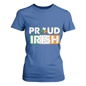 Proud Irish St Patricks Day T Shirt For Women Shamrock Lucky Charm Ireland Flag TS02 Royal Blue Print Your Wear
