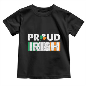 Proud Irish St Patricks Day Toddler T Shirt Shamrock Lucky Charm Ireland Flag TS02 Black Print Your Wear