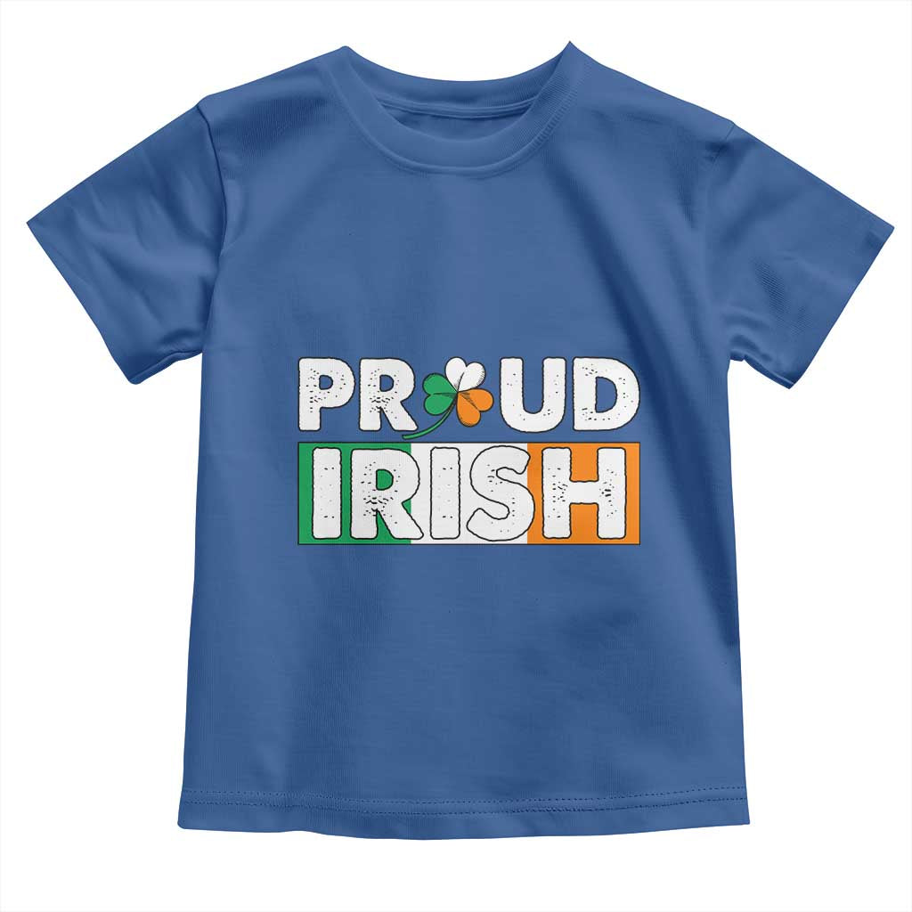 Proud Irish St Patricks Day Toddler T Shirt Shamrock Lucky Charm Ireland Flag TS02 Royal Blue Print Your Wear