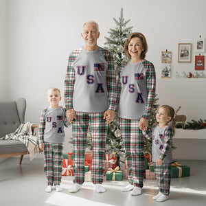 USA Flag Hockey Plaid Pajama Set Patriotic Ice Hockey Team Fan Vintage Throwback TS02 Christmas Plaid Print Your Wear
