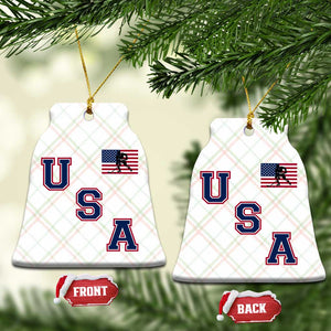 USA Flag Hockey Ceramic Ornament Patriotic Ice Hockey Team Fan Vintage Throwback TS02 Print Your Wear