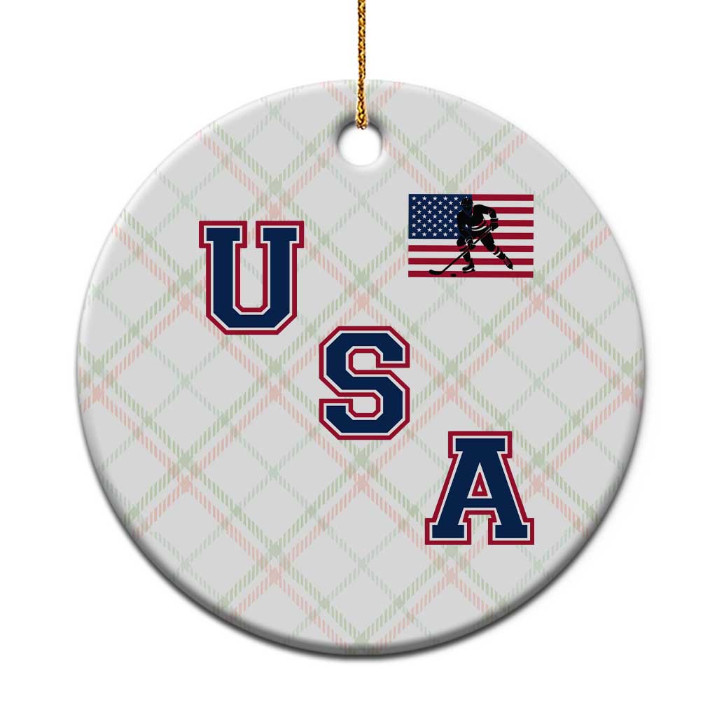 USA Flag Hockey Ceramic Ornament Patriotic Ice Hockey Team Fan Vintage Throwback TS02 1pc Christmas Plaid Print Your Wear