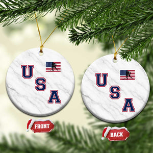 USA Flag Hockey Ceramic Ornament Patriotic Ice Hockey Team Fan Vintage Throwback TS02 1pc White Marble Print Your Wear