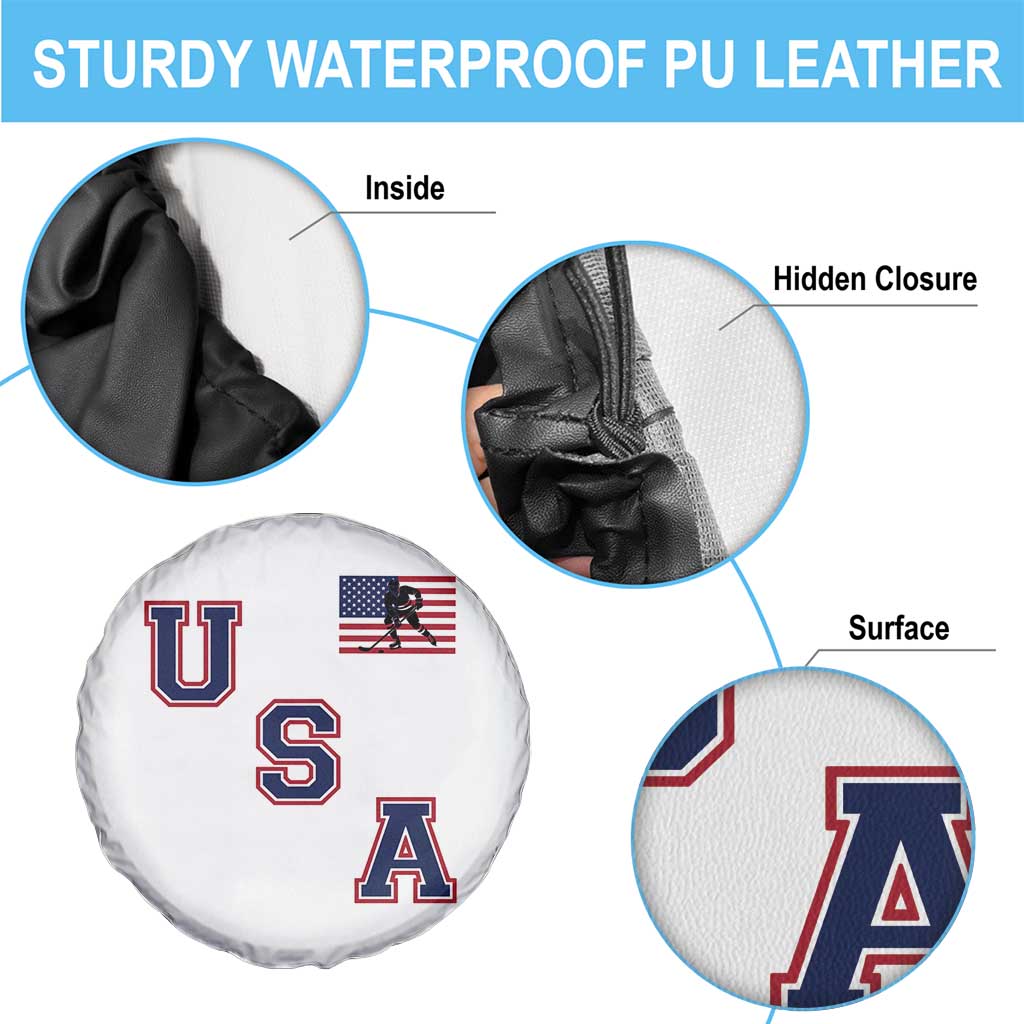 USA Flag Hockey Spare Tire Cover Patriotic Ice Hockey Team Fan Vintage Throwback TS02 Print Your Wear