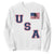 USA Flag Hockey Sweatshirt Patriotic Ice Hockey Team Fan Vintage Throwback TS02 White Print Your Wear