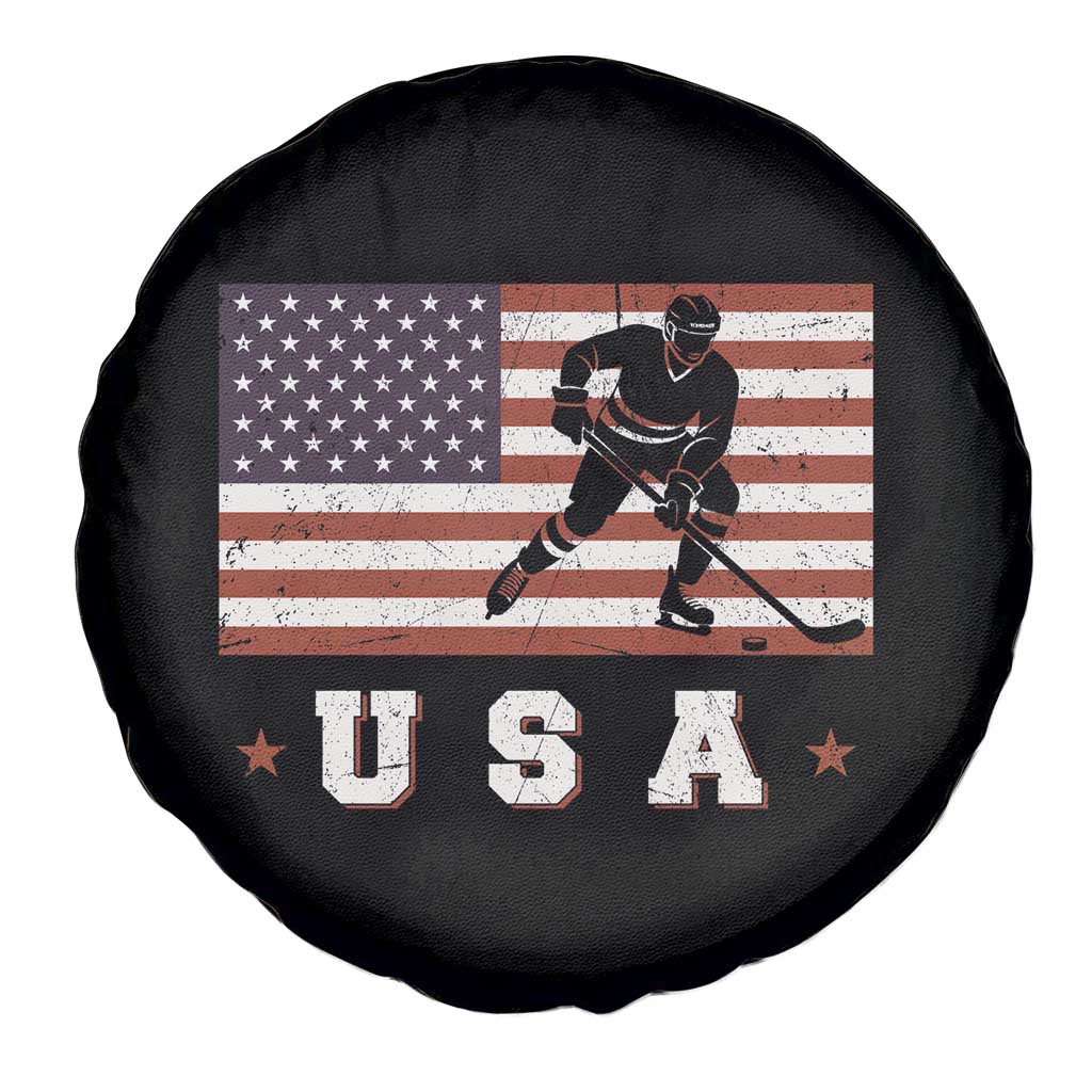 USA Flag Hockey Spare Tire Cover Patriotic Ice Hockey Player Retro Vintage TS02 Print Your Wear