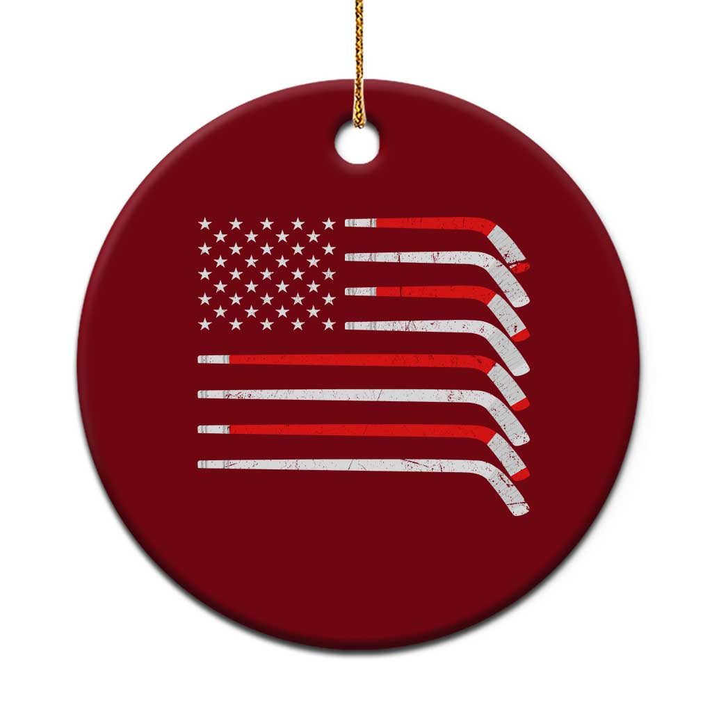 USA Flag Hockey Ceramic Ornament Patriotic Hockey Stick American Flags TS02 1pc Red Print Your Wear