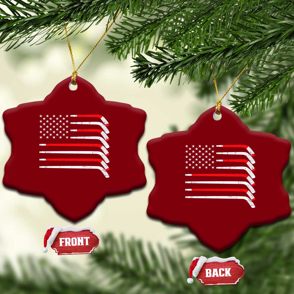 USA Flag Hockey Ceramic Ornament Patriotic Hockey Stick American Flags TS02 Print Your Wear