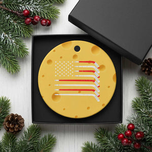 USA Flag Hockey Ceramic Ornament Patriotic Hockey Stick American Flags TS02 1pc Yellow Cheese Print Your Wear