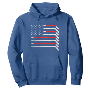 USA Flag Hockey Hoodie Patriotic Hockey Stick American Flags TS02 Royal Blue Print Your Wear