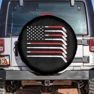 USA Flag Hockey Spare Tire Cover Patriotic Hockey Stick American Flags TS02 No hole Black Print Your Wear