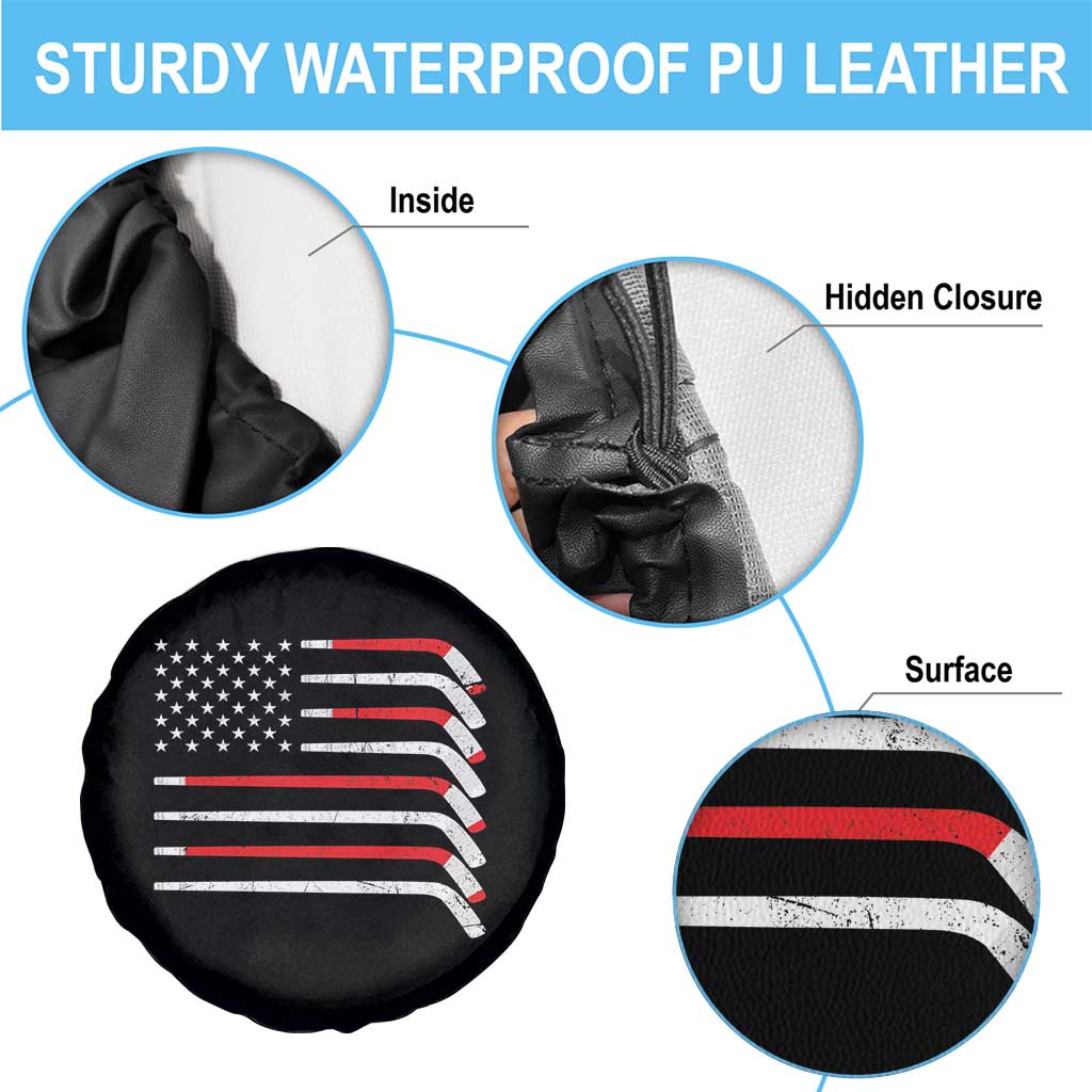 USA Flag Hockey Spare Tire Cover Patriotic Hockey Stick American Flags TS02 Print Your Wear
