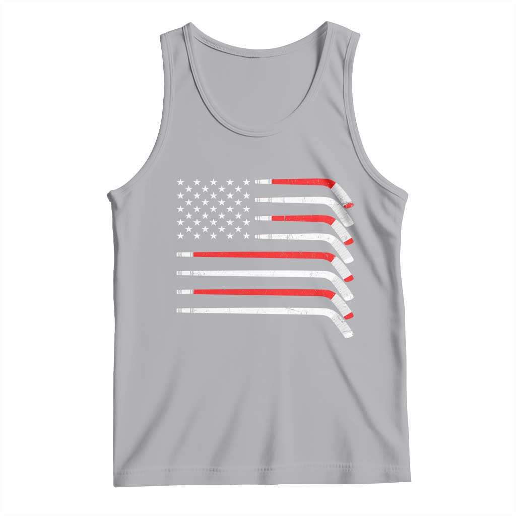 USA Flag Hockey Tank Top Patriotic Hockey Stick American Flags TS02 Athletic Heather Print Your Wear