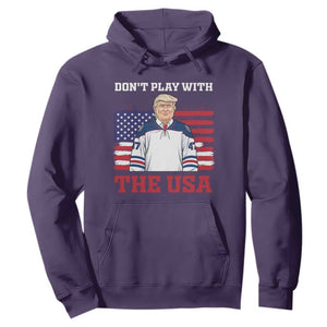 USA Flag Hockey Trump Hoodie Don't Play With The USA TS02 Purple Print Your Wear