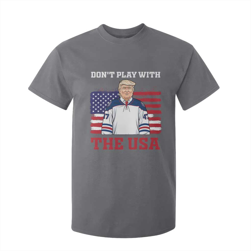 USA Flag Hockey Trump T Shirt For Kid Don't Play With The USA TS02 Charcoal Print Your Wear