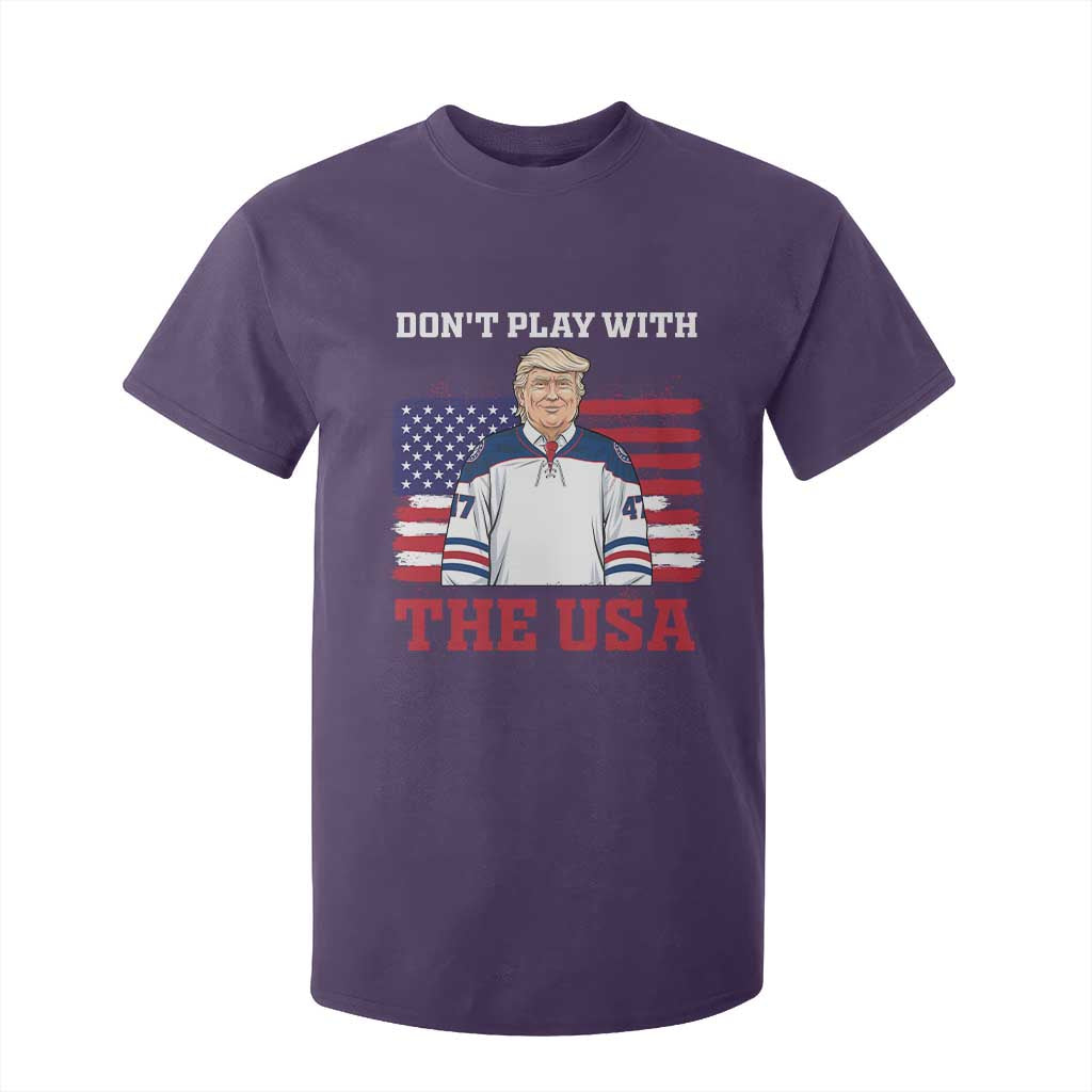 USA Flag Hockey Trump T Shirt For Kid Don't Play With The USA TS02 Purple Print Your Wear