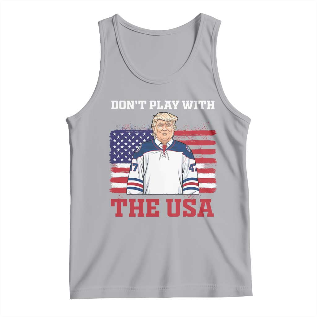USA Flag Hockey Trump Tank Top Don't Play With The USA TS02 Athletic Heather Print Your Wear