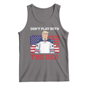 USA Flag Hockey Trump Tank Top Don't Play With The USA TS02 Deep Heather Print Your Wear