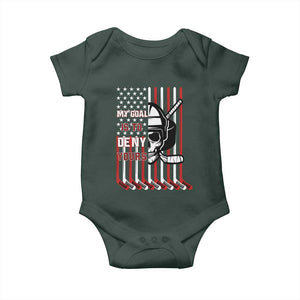 USA Flag Hockey Baby Onesie Skull Player My Goal Is To Deny Yours TS02 Print Your Wear