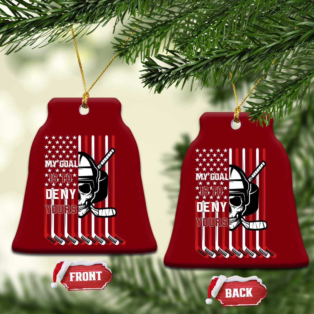 USA Flag Hockey Ceramic Ornament Skull Player My Goal Is To Deny Yours TS02 Print Your Wear