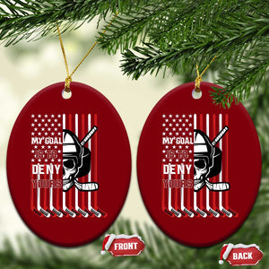 USA Flag Hockey Ceramic Ornament Skull Player My Goal Is To Deny Yours TS02 Print Your Wear