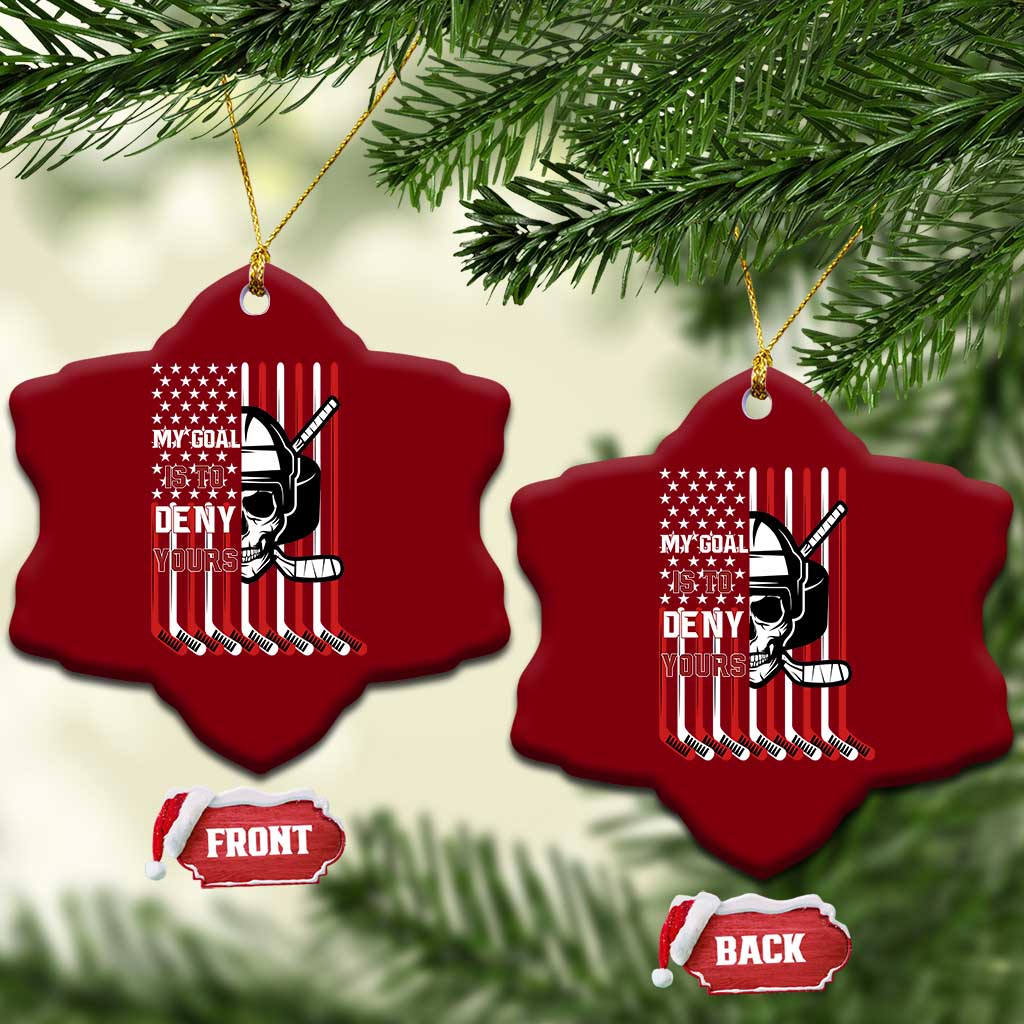 USA Flag Hockey Ceramic Ornament Skull Player My Goal Is To Deny Yours TS02 Print Your Wear