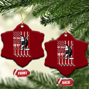 USA Flag Hockey Ceramic Ornament Skull Player My Goal Is To Deny Yours TS02 Print Your Wear