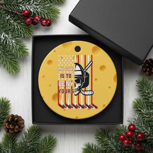 USA Flag Hockey Ceramic Ornament Skull Player My Goal Is To Deny Yours TS02 1pc Yellow Cheese Print Your Wear