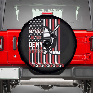 USA Flag Hockey Spare Tire Cover Skull Player My Goal Is To Deny Yours TS02 Black Print Your Wear