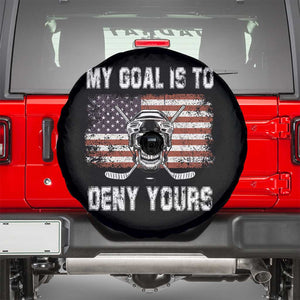 USA Flag Hockey Skull Spare Tire Cover My Goal Is To Deny Yours TS02 Black Print Your Wear