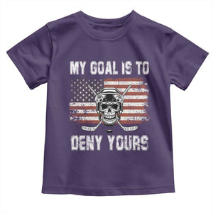 USA Flag Hockey Skull Toddler T Shirt My Goal Is To Deny Yours TS02 Purple Print Your Wear
