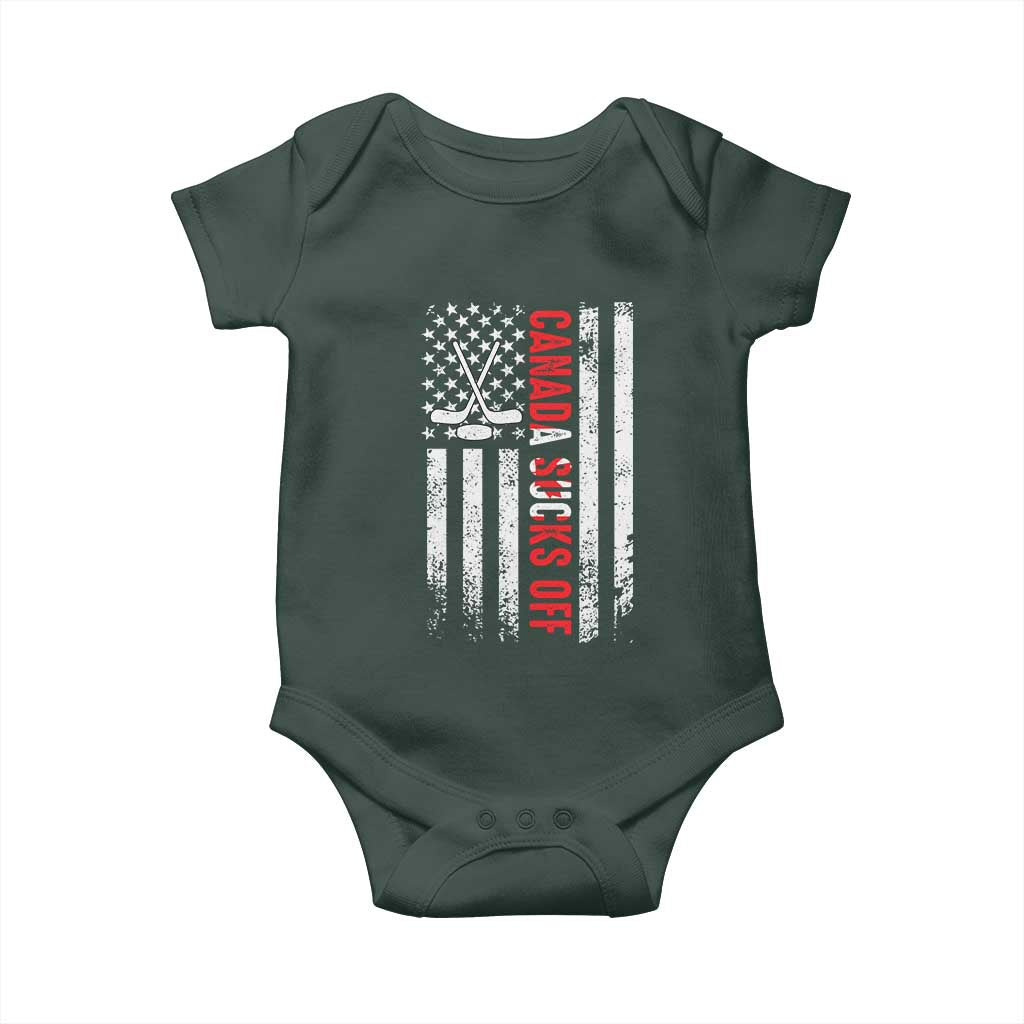 USA Flag Hockey Baby Onesie Funny Canada Sucks US EH American Flag TS02 Print Your Wear