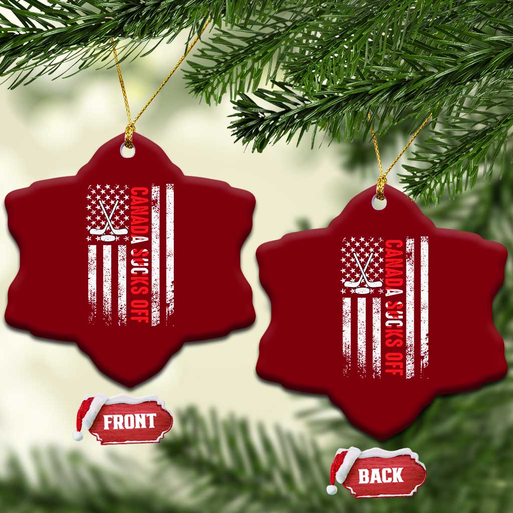 USA Flag Hockey Ceramic Ornament Funny Canada Sucks US EH American Flag TS02 Print Your Wear