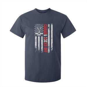 USA Flag Hockey T Shirt For Kid Funny Canada Sucks US EH American Flag TS02 Navy Print Your Wear