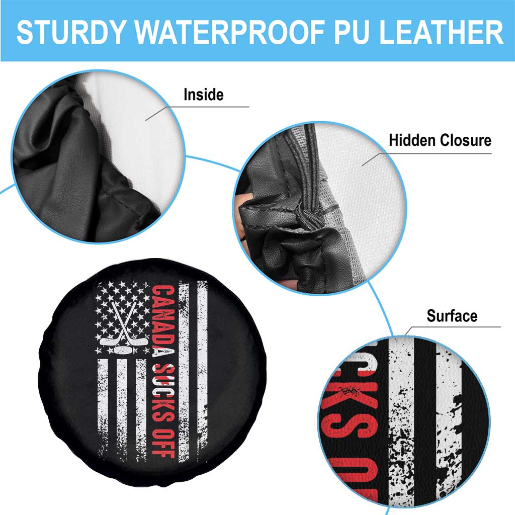 USA Flag Hockey Spare Tire Cover Funny Canada Sucks US EH American Flag TS02 Print Your Wear