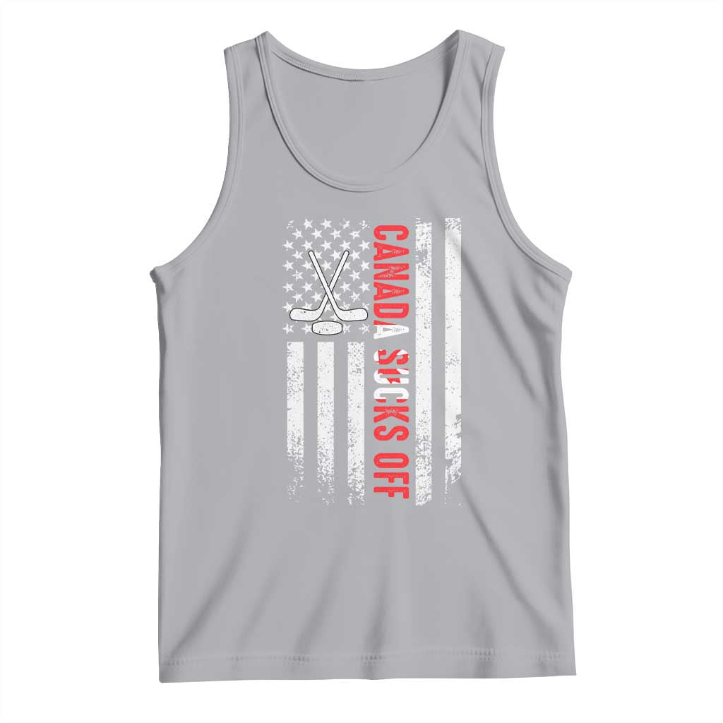 USA Flag Hockey Tank Top Funny Canada Sucks US EH American Flag TS02 Athletic Heather Print Your Wear