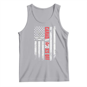 USA Flag Hockey Tank Top Funny Canada Sucks US EH American Flag TS02 Athletic Heather Print Your Wear